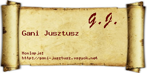 Gani Jusztusz névjegykártya